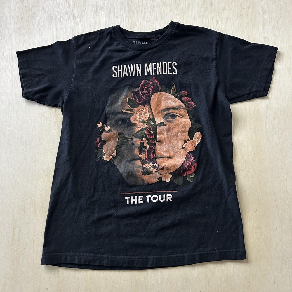 Shawn Mendes Shirt Mens Medium Black The Tour Concert Graphic Tee T-Shirt Music